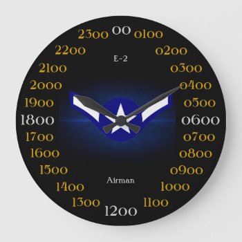 Usaf / Airman E-2 Large Clock by usairforce at Zazzle