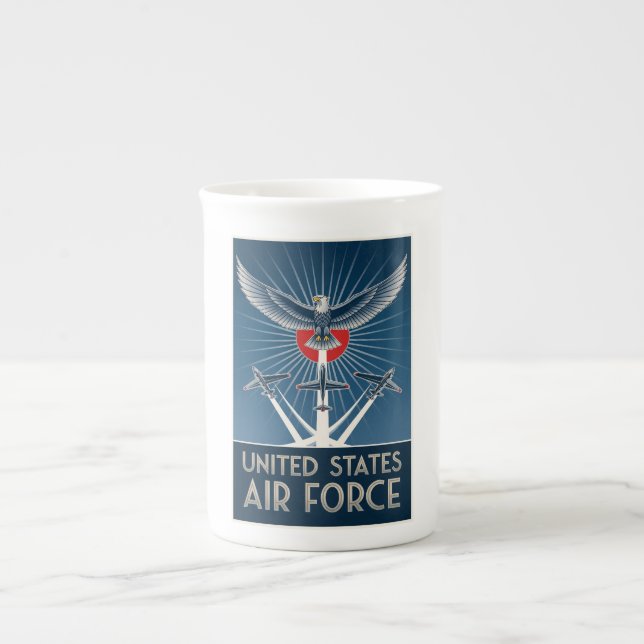 USAF Art Deco Bone China Mug (Front)