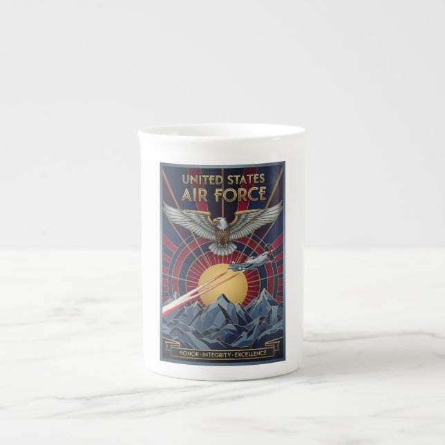 USAF Art Deco Bone China Mug (Front)