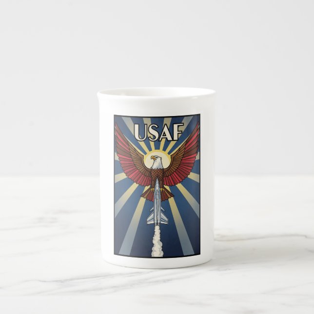 USAF Art Deco Bone China Mug (Front)