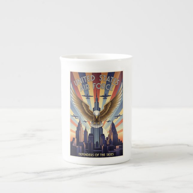 USAF Art Deco Bone China Mug (Front)