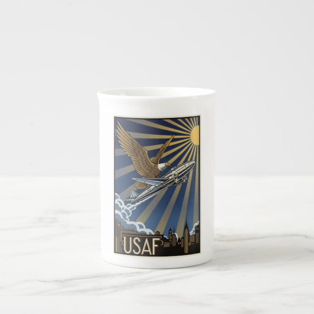 USAF Art Deco Bone China Mug (Front)