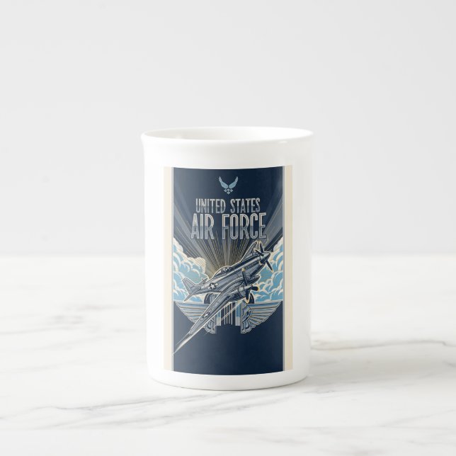 USAF Art Deco Bone China Mug (Front)