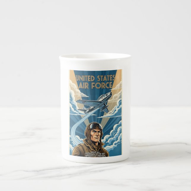 USAF Art Deco Bone China Mug (Front)
