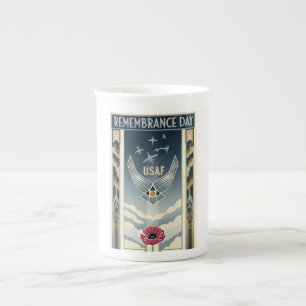 USAF Art Deco Remembrance Day Edition Bone China Mug