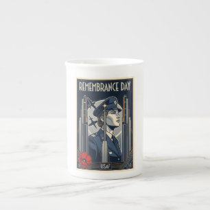 USAF Art Deco Remembrance Day Edition Bone China Mug