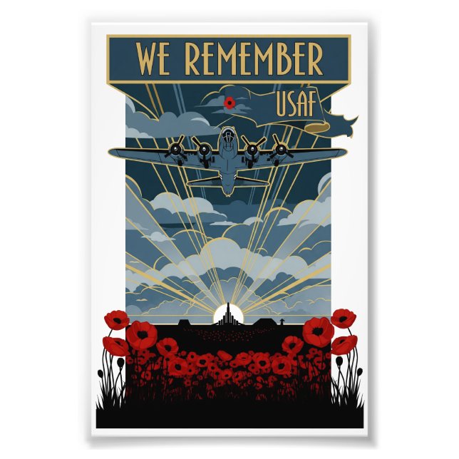 USAF Art Deco Remembrance Sunday Edition Photo Print (Front)