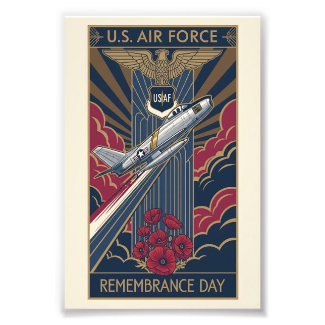 USAF Art Deco Remembrance Sunday Edition Photo Print (Front)