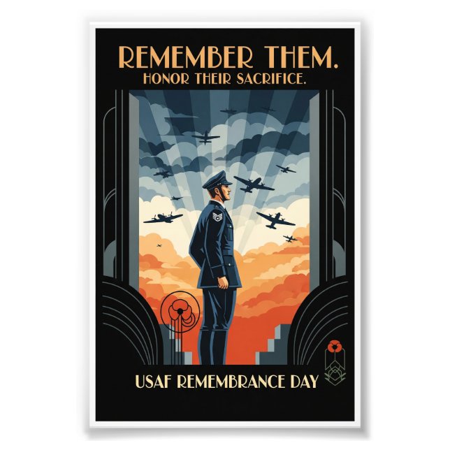 USAF Art Deco Remembrance Sunday Edition Photo Print (Front)
