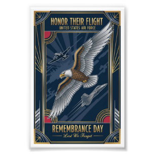 USAF Art Deco Remembrance Sunday Edition Photo Print