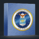 USAF Binder<br><div class="desc">Show your pride in the U.S. Air Force with this gift.  This design was created by a former U.S. Air Force dependent and an U.S. Army disabled veteran._x000D_
_x000D_
Customizable! Different sizes,  colors and options.</div>