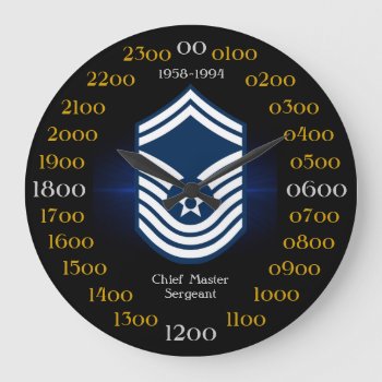 Usaf / Chief Master Sergeant  E-9 Large Clock by usairforce at Zazzle