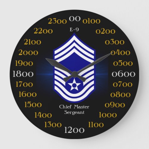 USAF  Chief Master Sergeant E_9 Large Clock