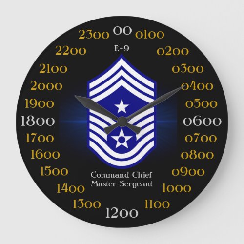 USAF  Command Chief Master Sergeant  E_9 Large Clock