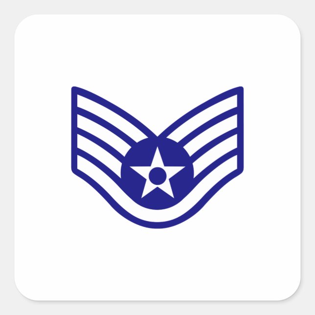USAF E-5 STAFF SERGEANT SQUARE STICKER (Front)
