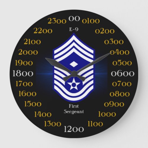 USAF  First Sergeant E_9 Large Clock