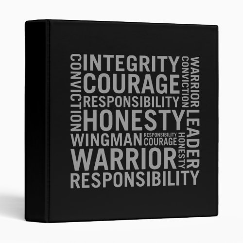 USAF  Integrity Courage Responsibility 3 Ring Binder