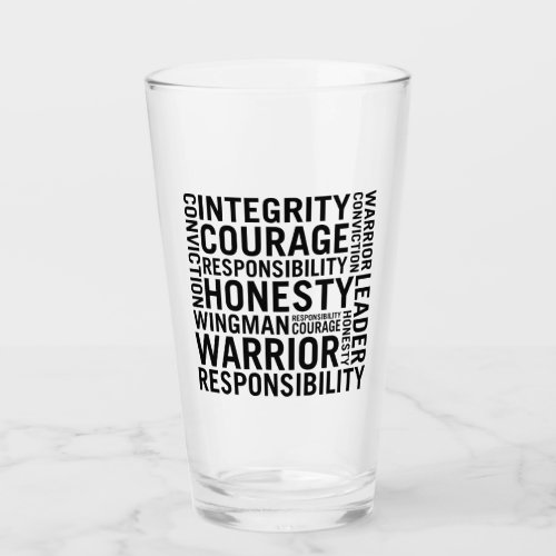 USAF  Integrity Courage Responsibility Glass
