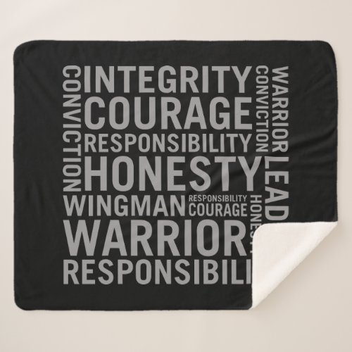 USAF  Integrity Courage Responsibility Sherpa Blanket