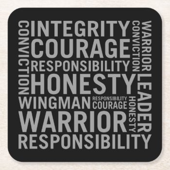 Usaf | Integrity  Courage  Responsibility Square Paper Coaster by usairforce at Zazzle