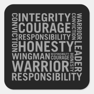 USAF   Integrity, Courage, Responsibility Square Sticker