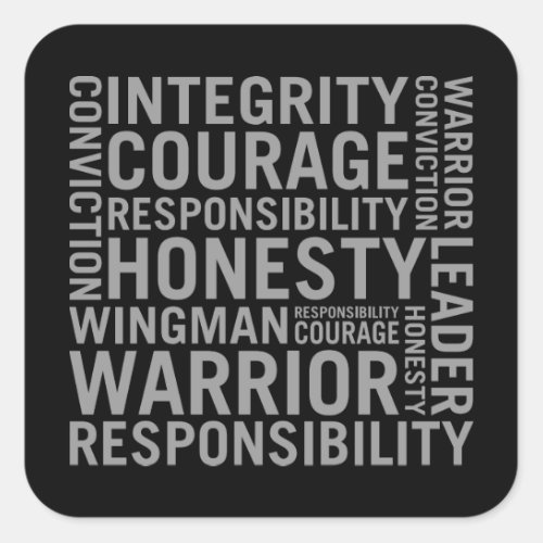 USAF  Integrity Courage Responsibility Square Sticker