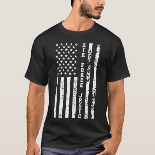 USAF JROTC Air Force Junior ROTC w US Flag T_Shirt