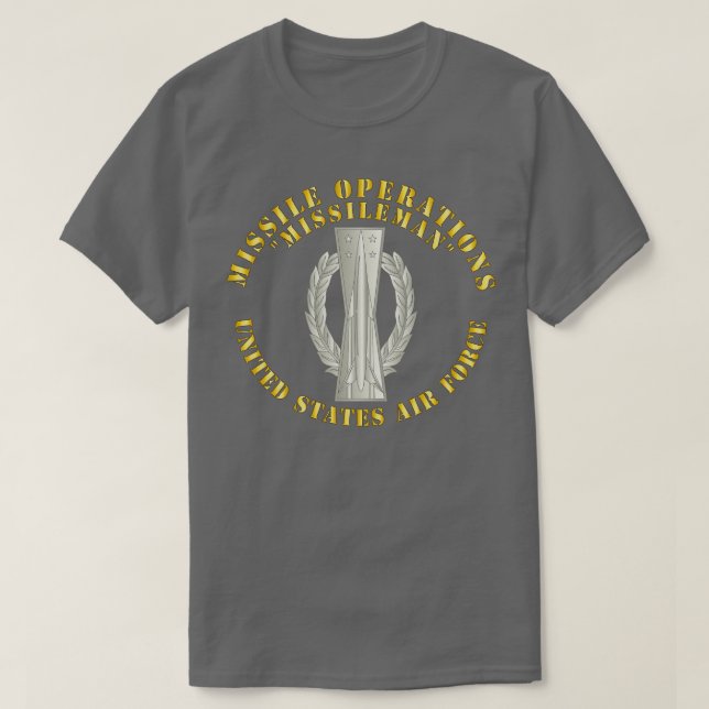 USAF Missile Operations Missileman Basic T-Shirt (Design Front)