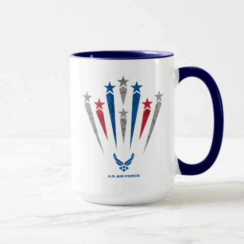 USAF  Red Grey  Blue Stars Mug