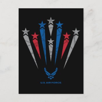 Usaf | Red  Grey & Blue Stars Postcard by usairforce at Zazzle