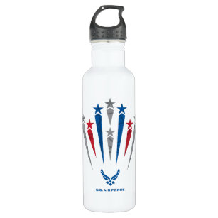 USAF   Red, Grey & Blue Stars Stainless Steel Water Bottle