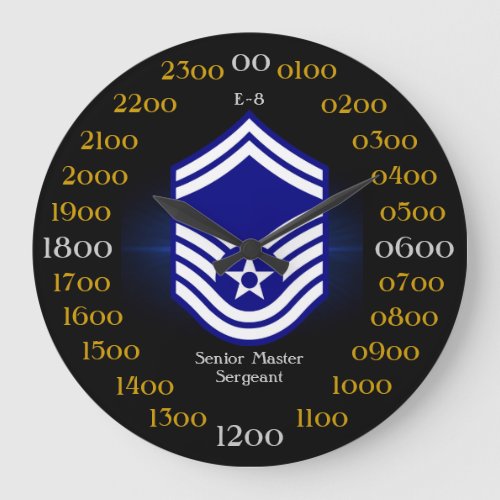 USAF  Senior Master Sergeant E_8 Large Clock