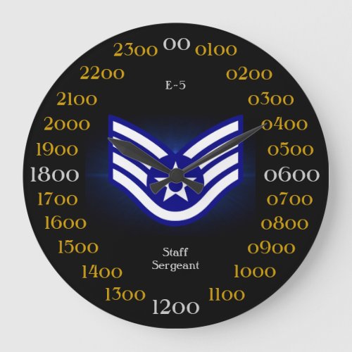 USAF  Staff Sergeant E_5 Large Clock