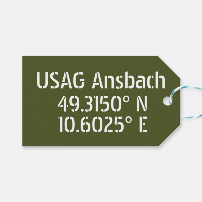 USAG Ansbach Latitude Longitude  Gift Tags (Front (Horizontal))