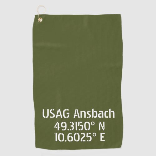 USAG Ansbach Latitude Longitude  Golf Towel