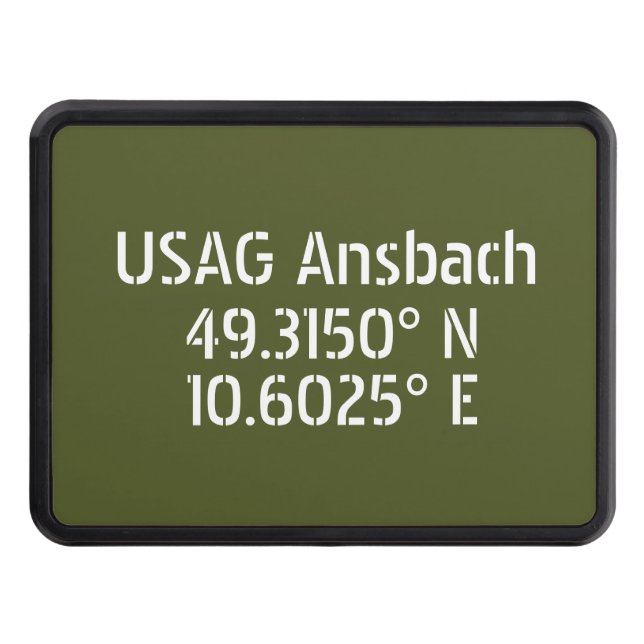 USAG Ansbach Latitude Longitude   Hitch Cover (Front)