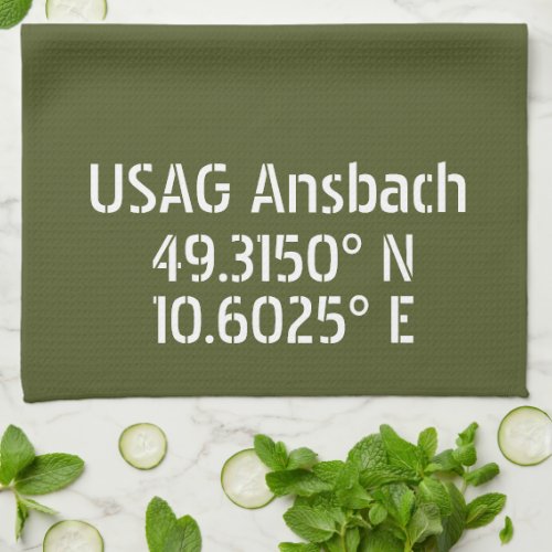 USAG Ansbach Latitude Longitude  Kitchen Towel