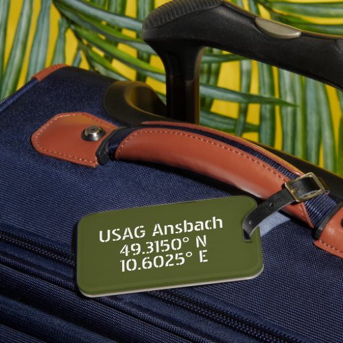 USAG Ansbach Latitude Longitude  Luggage Tag