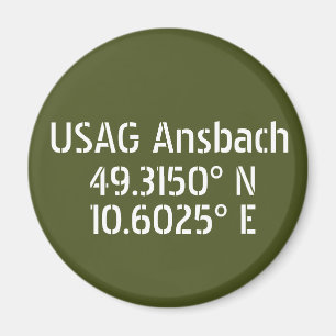 USAG Ansbach Latitude Longitude  Magnet