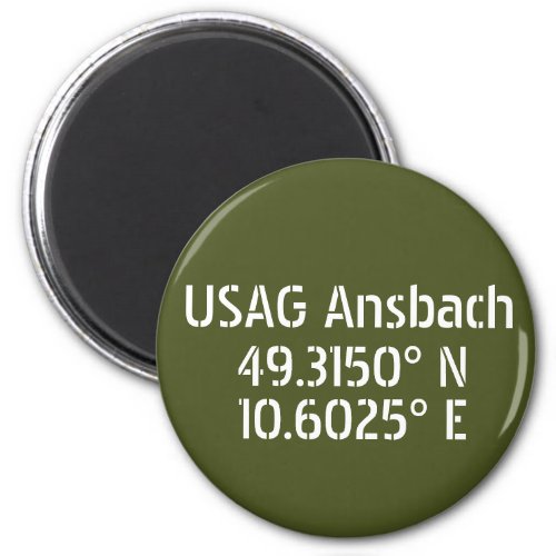 USAG Ansbach Latitude Longitude  Magnet