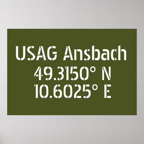 USAG Ansbach Latitude Longitude  Poster