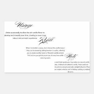Usage Homemade Vanilla Extract Instructions Rectangular Sticker