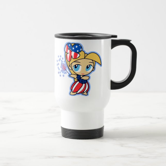 USAHula-blond, USAHulaBFirecracker Hula Girl  Mugs (Right)