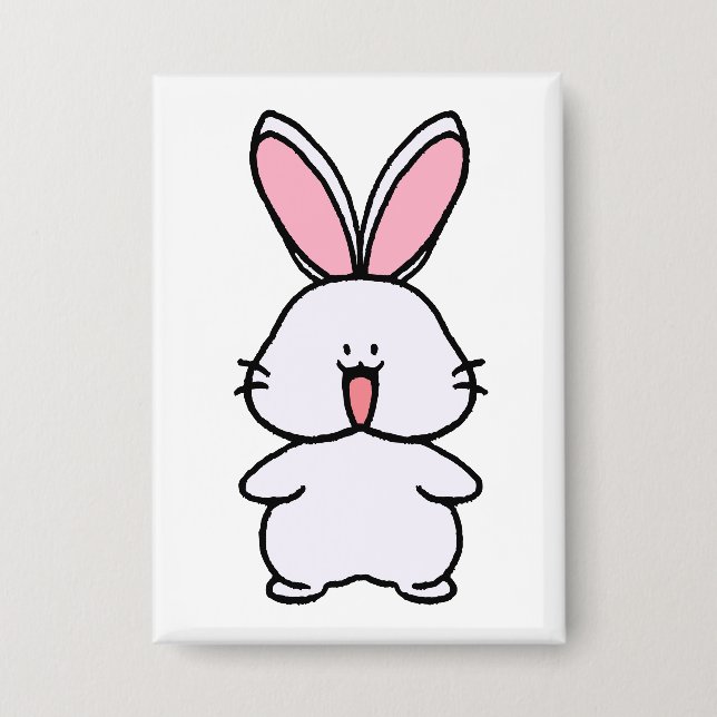 Usara the Bunny - Simple Cute Character Front View Button (Front)
