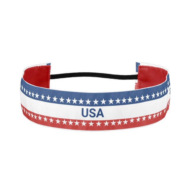 USA's 250th Anniversary 1776 2026 Red White Blue Athletic Headband (Front)