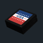 USA's 250th Anniversary 1776 2026 Red White Blue Gift Box<br><div class="desc">Celebrating the USA's 250th anniversary. This red,  white,  and blue gift box has the word 'USA' in the center. The years 1776 and 2026 are next to USA. The top stripe is blue and has white stars. The center stripe is white. The bottom stripe is red with white stars.</div>