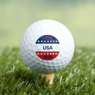 USA's 250th Anniversary 1776 2026 Red White Blue Golf Balls