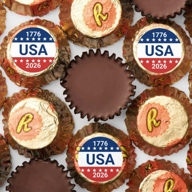 USA's 250th Anniversary 1776 2026 Red White Blue Reese's Peanut Butter Cups (Assorted)