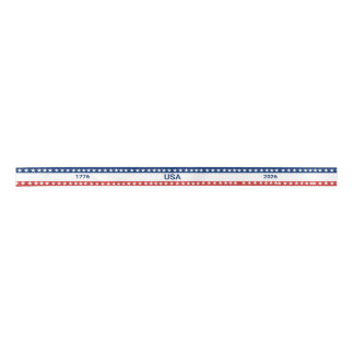 USA's 250th Anniversary 1776 2026 Red White Blue Satin Ribbon
