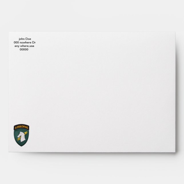 USASOC 1st special ops SOCOM veterans vets patch Envelope (Front)